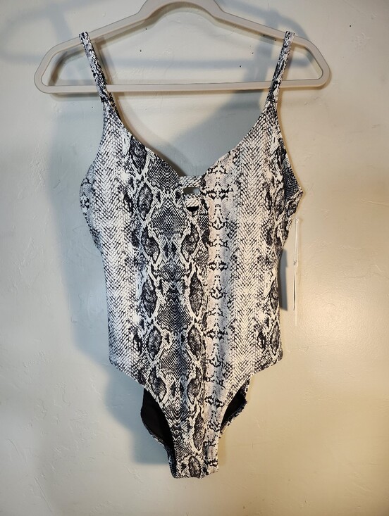 Balance Collection Other - Balance Collection Snake-Print One-Piece Swimsuit - Black & White
